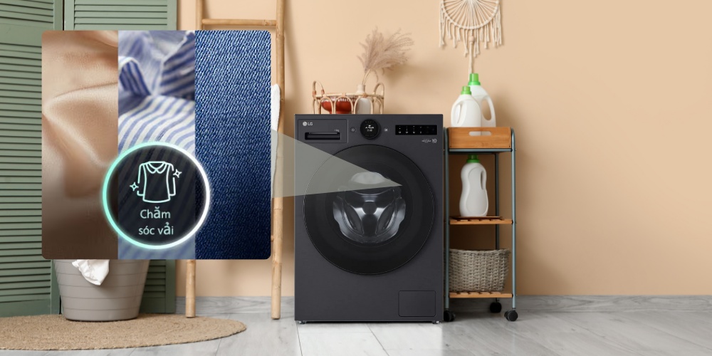 Máy Giặt LG FX1412S3KAV tích hợp giặt AI giúp bảo vệ sợi vải