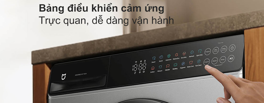 Bảng điều khiển cảm ứng màu trên Máy Giặt Sấy WD105MJA10VN