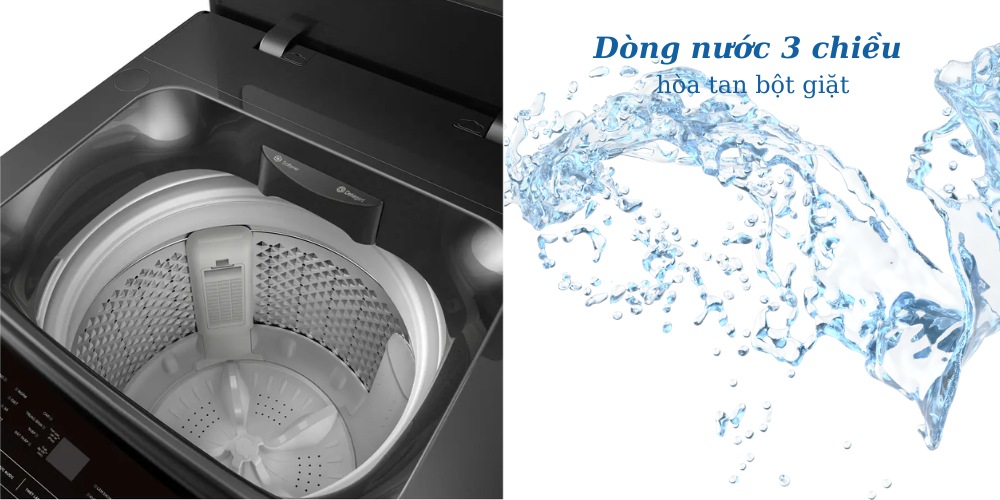 Máy Giặt Sharp ES-TM125CN-MR với dòng nước 3 chiều hòa tan bột giặt