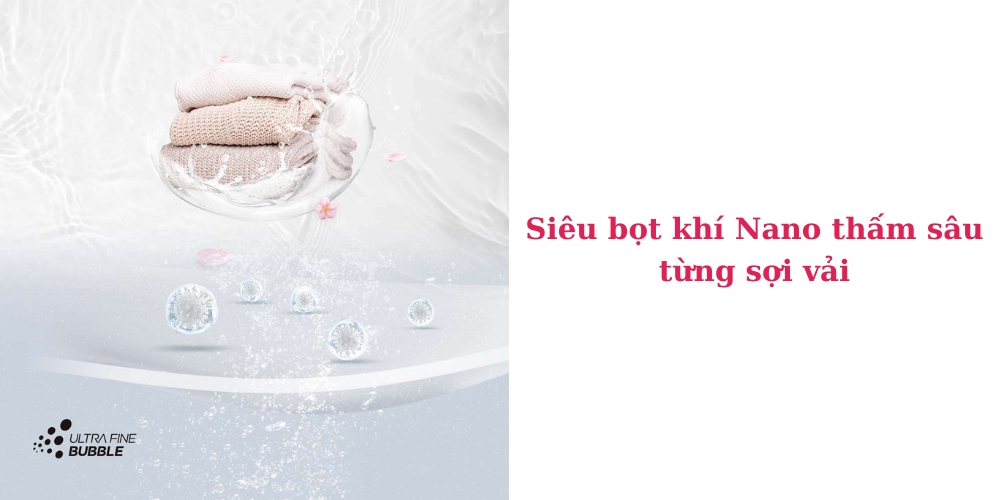 Máy giặt Toshiba cửa trên với công nghệ UFB siêu bọt khí NANO