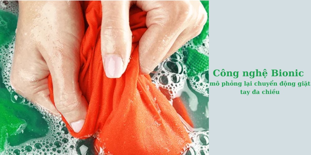 Máy giặt Whirlpool cửa trên với chuyển động đa chiều mô phỏng giặt tay