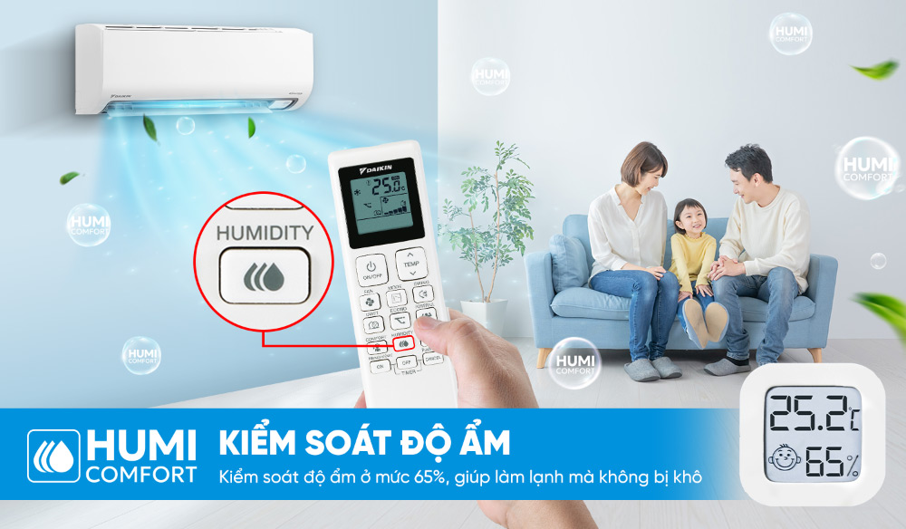 Công nghệ kiểm soát độ ẩm mang đến không gian phòng dễ chịu