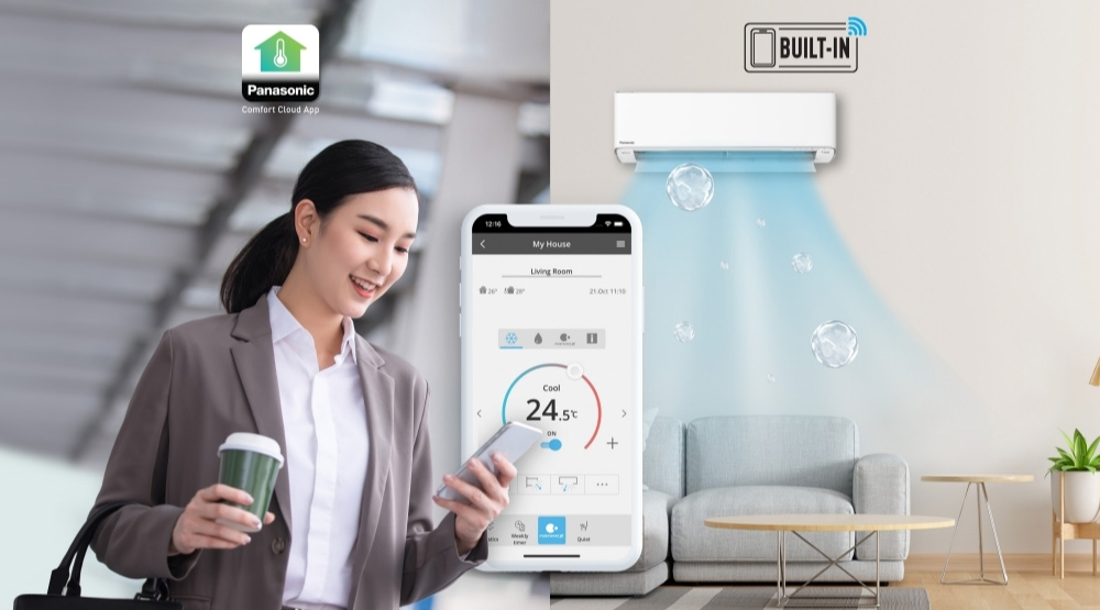 Kết nối wifi, dễ dàng điều khiển máy lạnh Panasonic từ xa