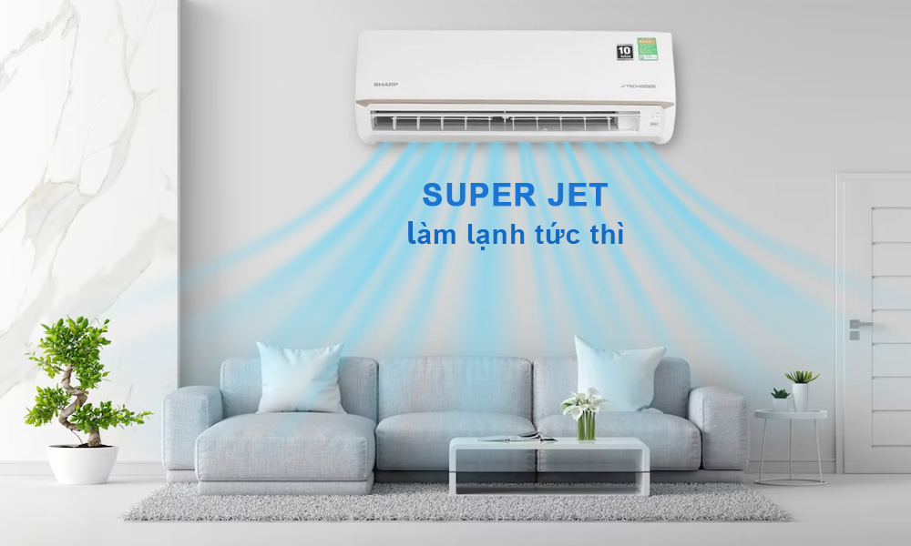 Máy Lạnh Sharp Inverter 1.5 Hp AH/AU-X13CEWC làm lạnh tức thì