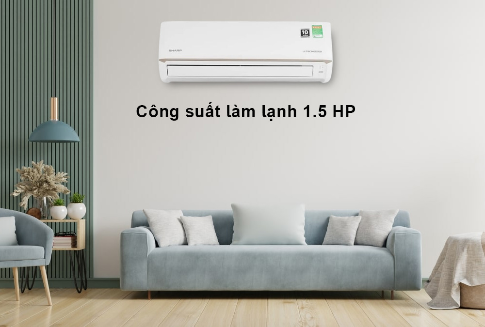 Máy Lạnh Sharp Inverter 1.5 Hp AH/AU-X13CEWC có công suất mạnh mẽ