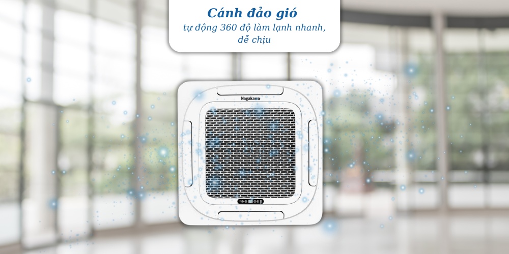 Nagakawa NT-C18R1T20 với cánh đảo gió tự động 360 độ làm lạnh nhanh và dễ chịu