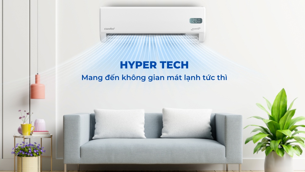 Công nghệ Hyper Tech nhanh chóng làm lạnh toàn căn phòng