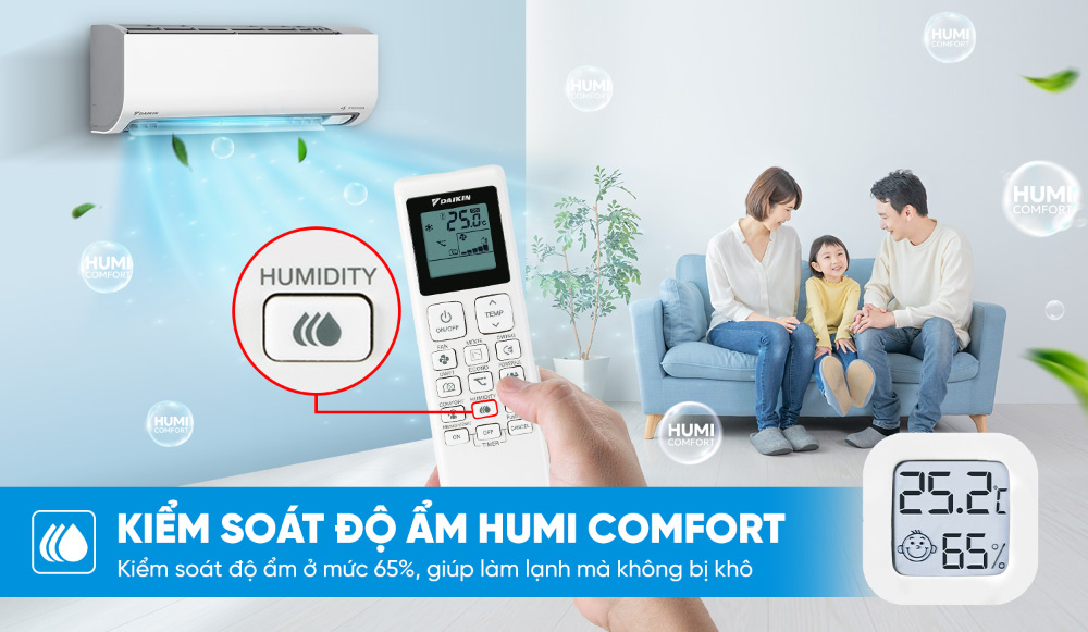 Công nghệ kiểm soát độ ẩm hạn chế khô họng, khô da người dùng