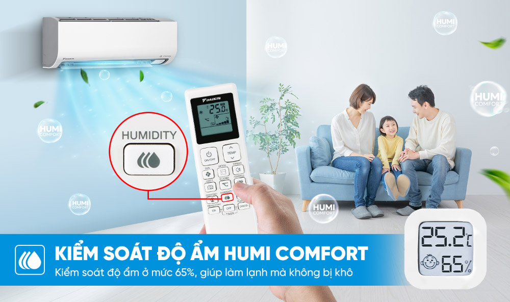 Công nghệ kiểm soát độ ẩm duy trì không gian phòng thoải mái