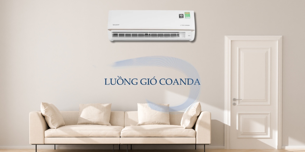 Luồng gió thoải mái Coanda trên máy lạnh Sharp AH/AU-X18CEWC
