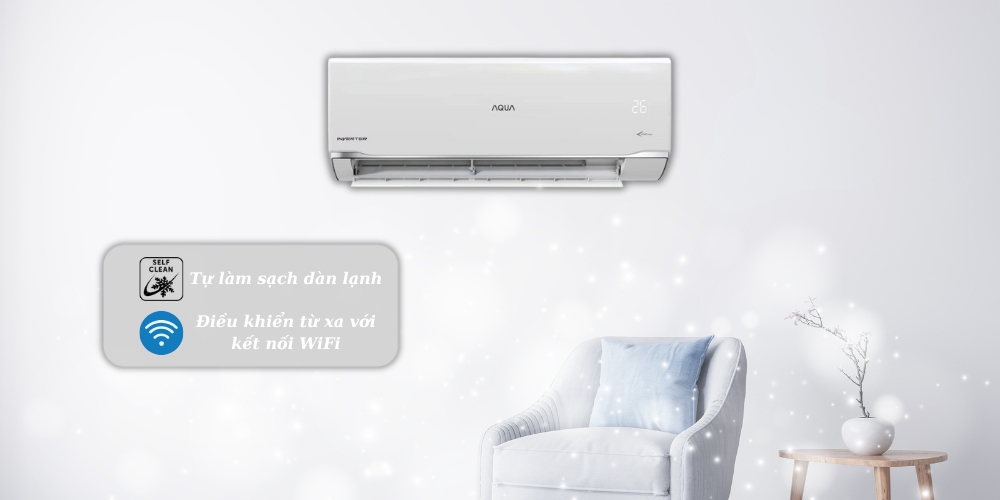 Máy Lạnh AQUA AQA-RV18TA với Self Clean và kết nối WiFi