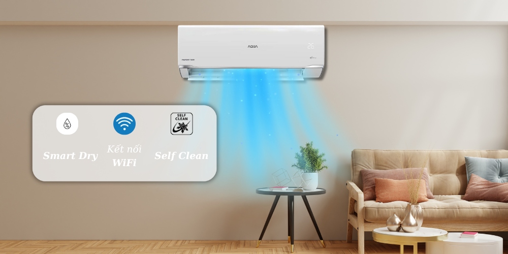 Máy Lạnh AQUA AQA-RV24TA nhiều tiện ích thông minh cho người dùng