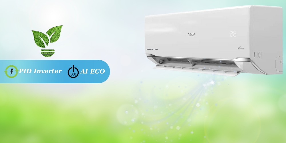Máy Lạnh AQUA AQA-RV24TA tiết kiệm điện PID Inverter, AI Eco