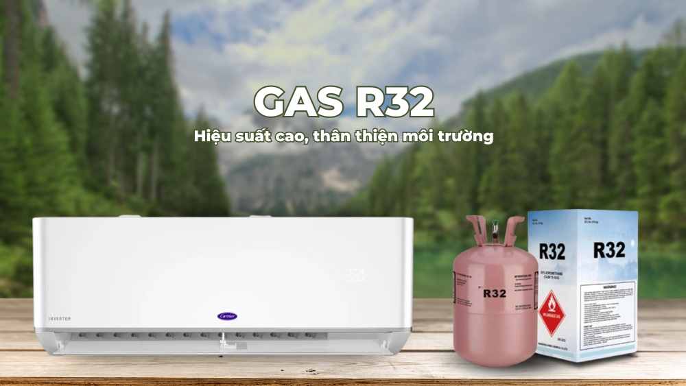 Máy lạnh Carrier 1.5 HP sử dụng gas R32