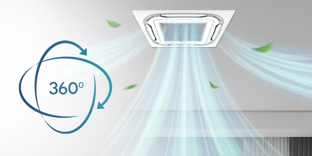 Máy lạnh Casper âm trần cấp khí tươi 360 độ cho không khí giàu oxy