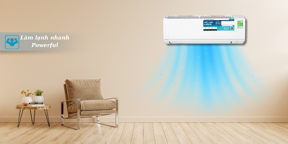 Máy Lạnh Daikin 1 Hp FTF25XAV1V với công nghệ làm lạnh nhanh Powerful