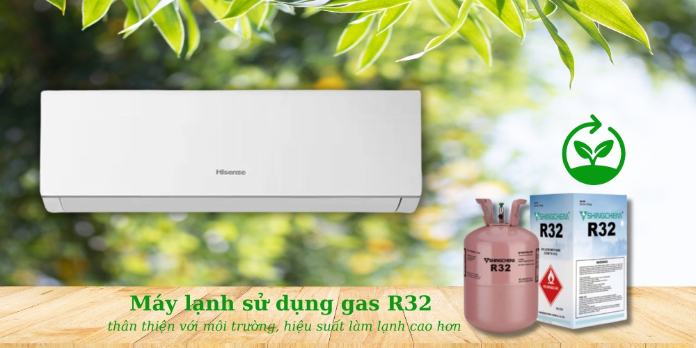 Máy Lạnh Hisense 2.5 Hp AS-24CR4RBBDBI00 sử dụng gas R32