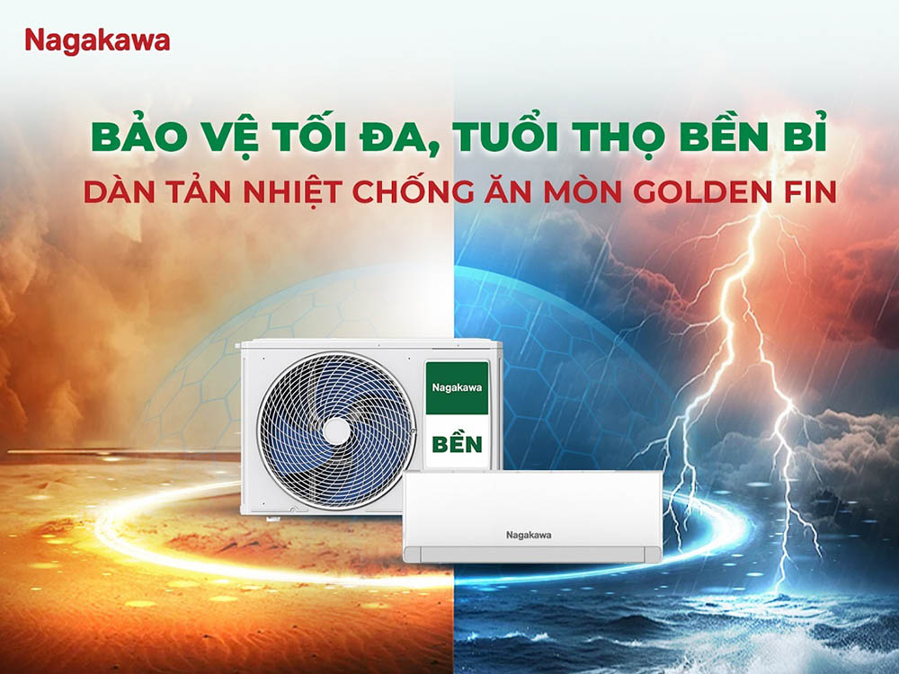 Máy Lạnh Nagakawa NIS-C12R2U51 có dàn tản nhiệt Golden Fin
