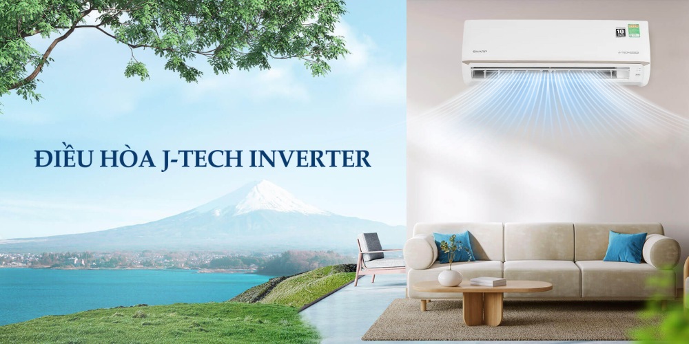Máy lạnh Sharp AH/AU-X10CEWC kiểu dáng nhỏ gọn, màu trắng thanh lịch