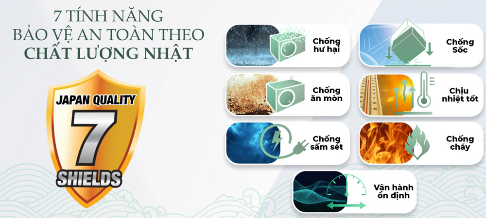 7 tính năng bảo vệ an toàn theo chất lượng Nhật 