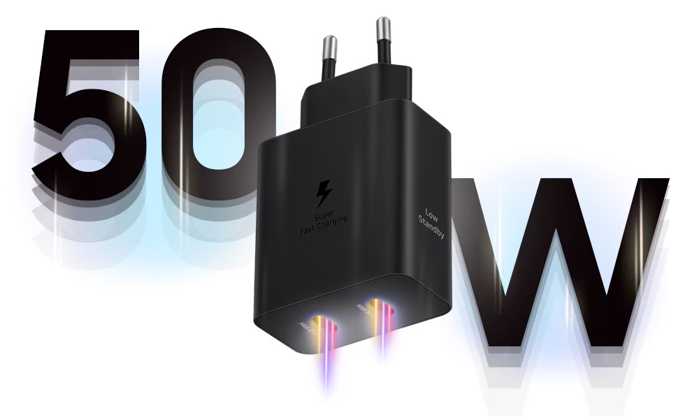 Củ Sạc Samsung 50W 2 cổng kèm cáp T5020 có cổng kép và sạc siêu nhanh