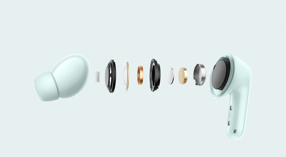 Xiaomi Redmi Buds 6 Trắng với hệ thống driver kép 