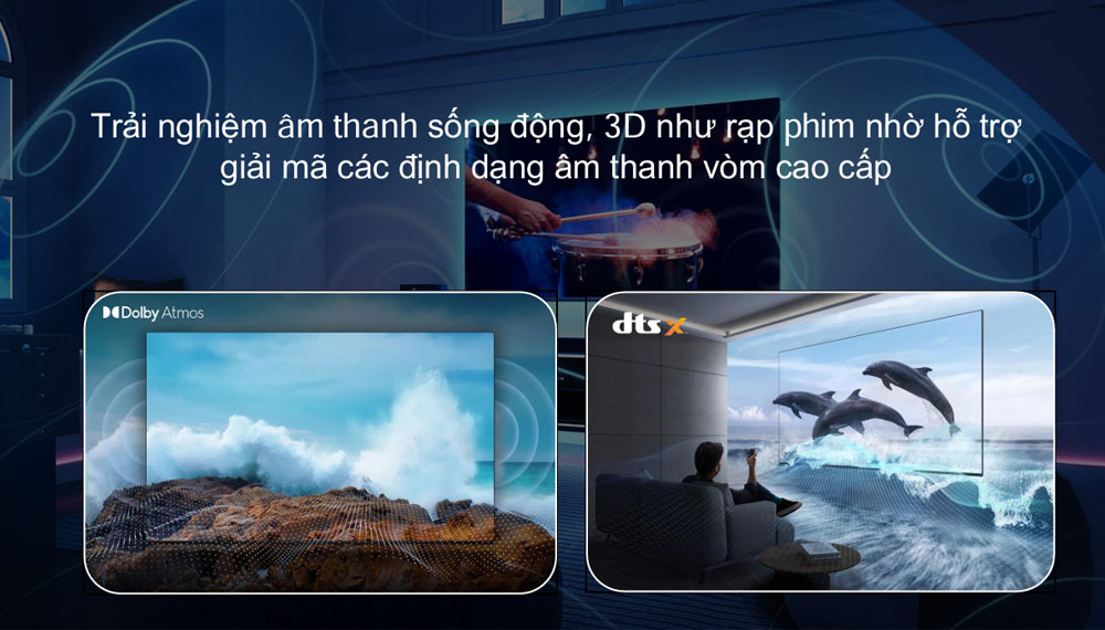 Google Tivi TCL 98P8K được tích hợp Dolby Atmos và DTS Virtual X