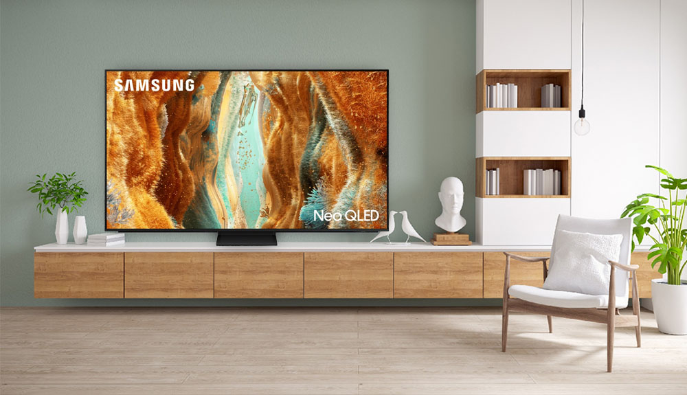 Thiết kế AirSlim mỏng nhẹ của Smart Tivi Samsung QA75QN70F