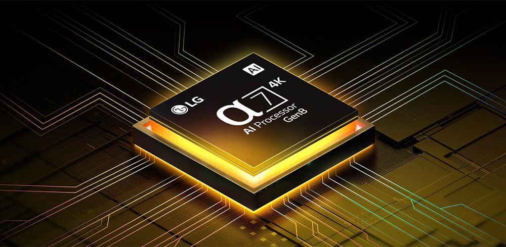Bộ xử lý α7 AI 4K Gen8 Tivi LG QNED AI 4K 43 Inch 43QNED80ASA