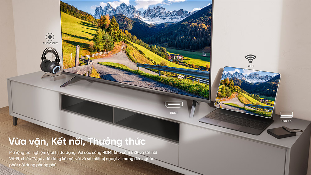 Kết nối đa dạng Tivi Hisense Full HD 40 inch 40A4Q
