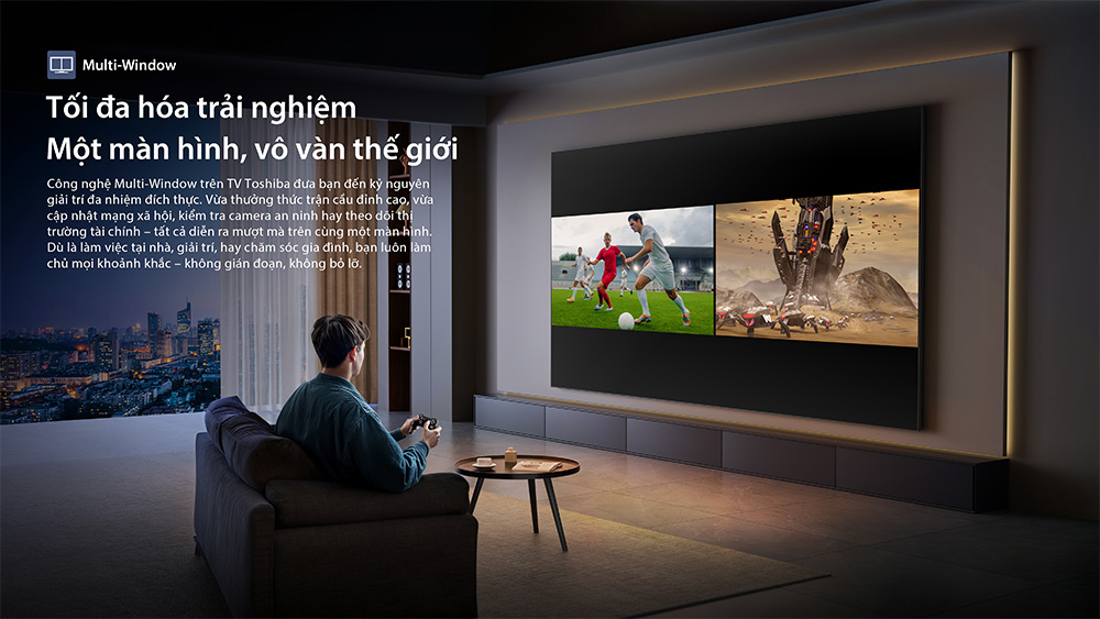 Tính năng Multi-Window Tivi Mini LED Toshiba AI 4K 75 Inch 75Z770RP