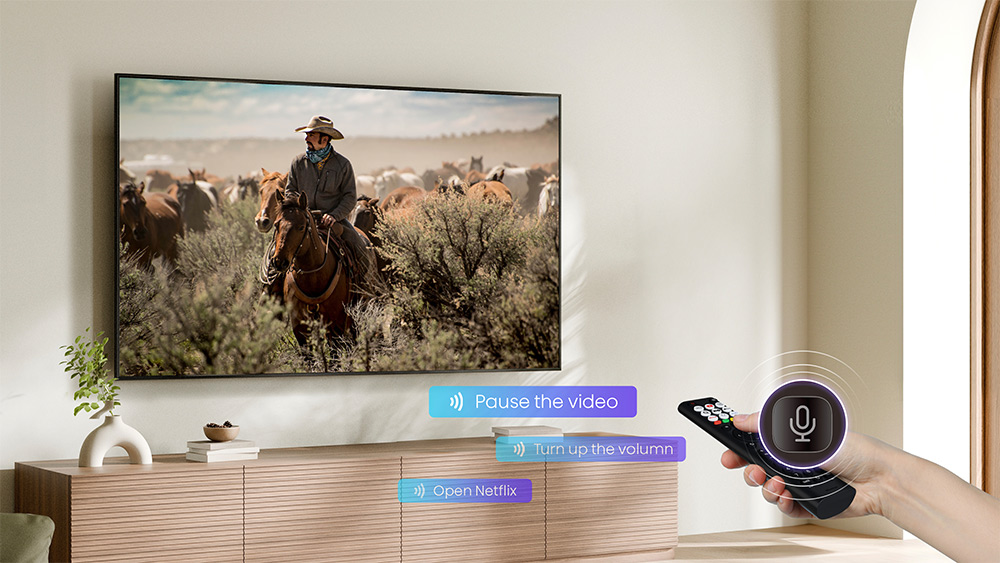 Điều khiển bằng giọng nói Smart Tivi Hisense 4K 43 Inch 43A6Q