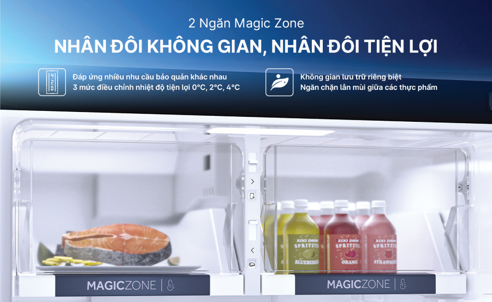 2 ngăn đông mềm Magic Zone tiện lợi lưu trữ thực phẩm