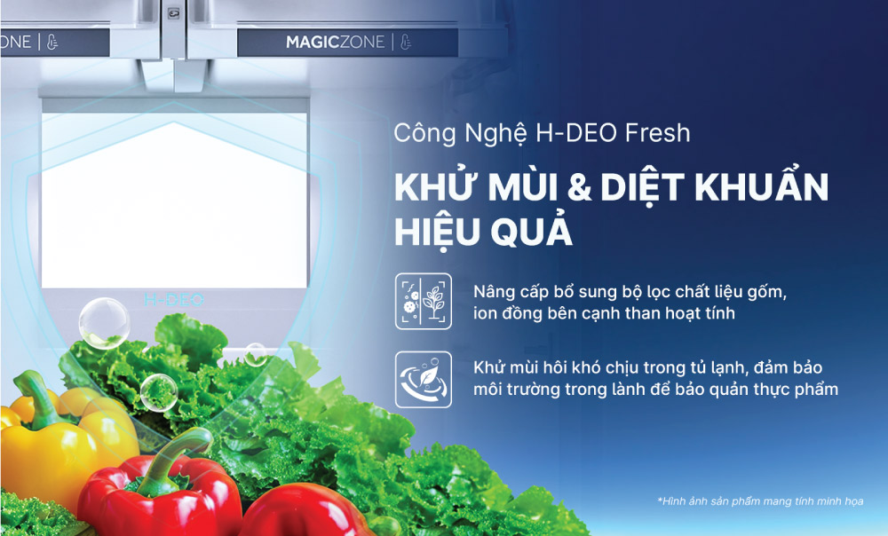 Công nghệ H-DEO Fresh diệt khuẩn, khử mùi hiệu quả