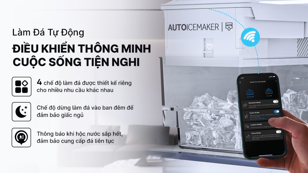 Hệ thống làm đá tự động 4 chế độ