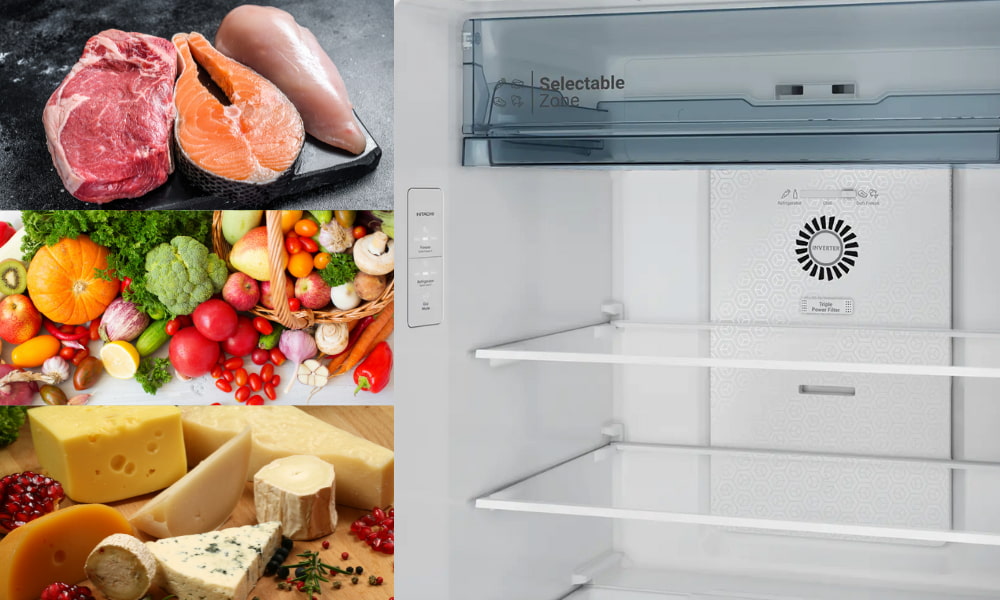 Tủ Lạnh Hitachi HRTN6379SUVN được thiết kế ngăn Selectable Zone linh hoạt 