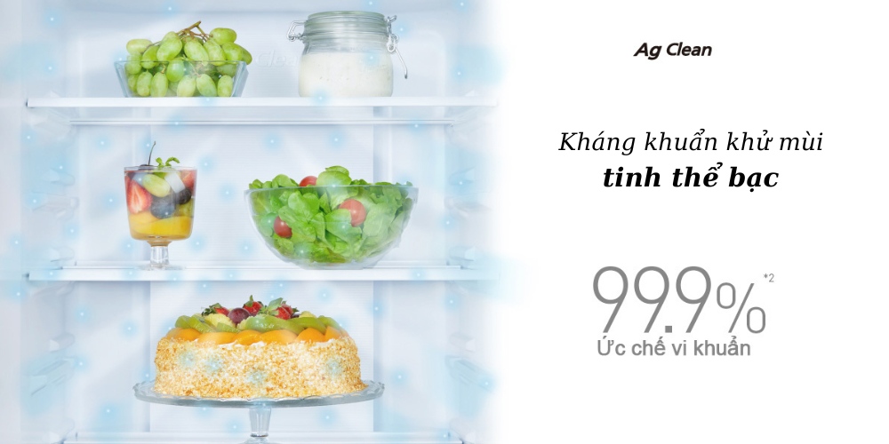 Tủ Lạnh Panasonic NR-BA229PKVN kháng khuẩn, khử mùi tinh thể bạc Ag Clean