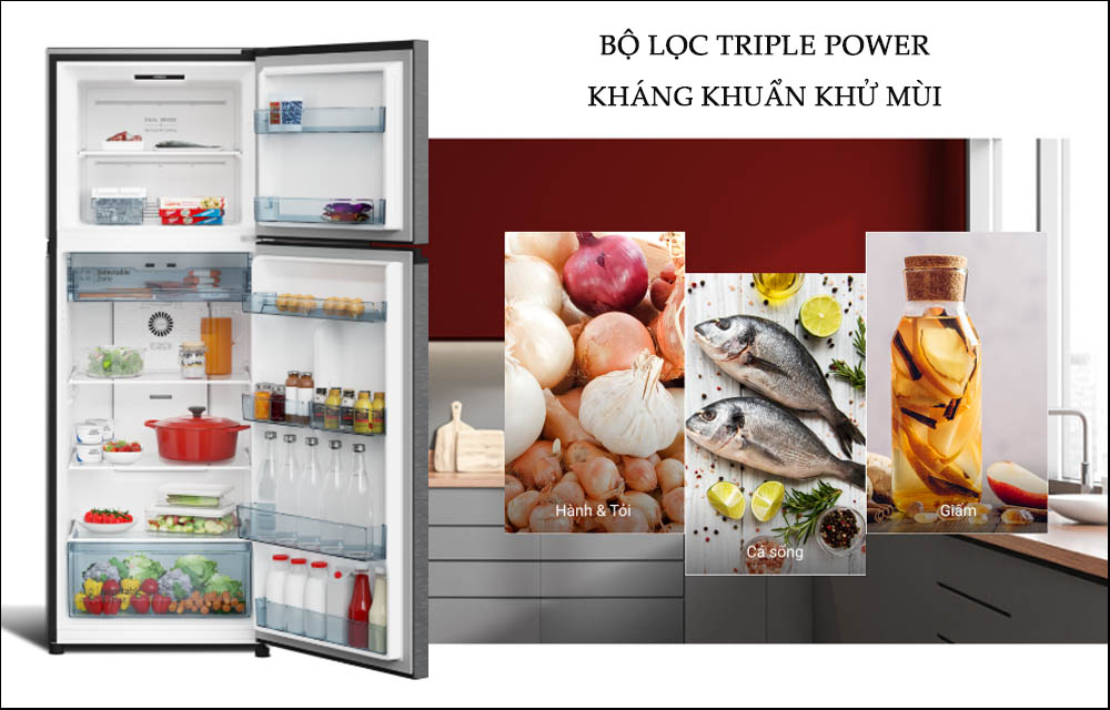 Bộ lọc Triple Power kháng khuẩn khử mùi hiệu quả