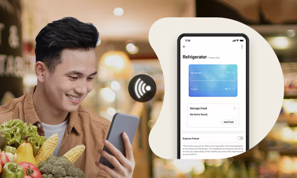 Tủ Lạnh LG LFB58BLMA cho phép điều khiển từ xa thông qua LG ThinQ™