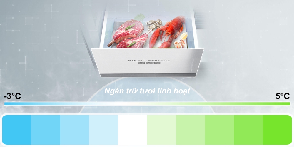 SJ-FXP560VG-BK trữ tươi thực phẩm sống hoặc bảo quản rau củ quả