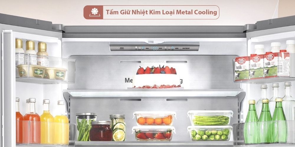 Tấm giữ nhiệt kim loại Metal Cooling trên tủ lạnh Hisense