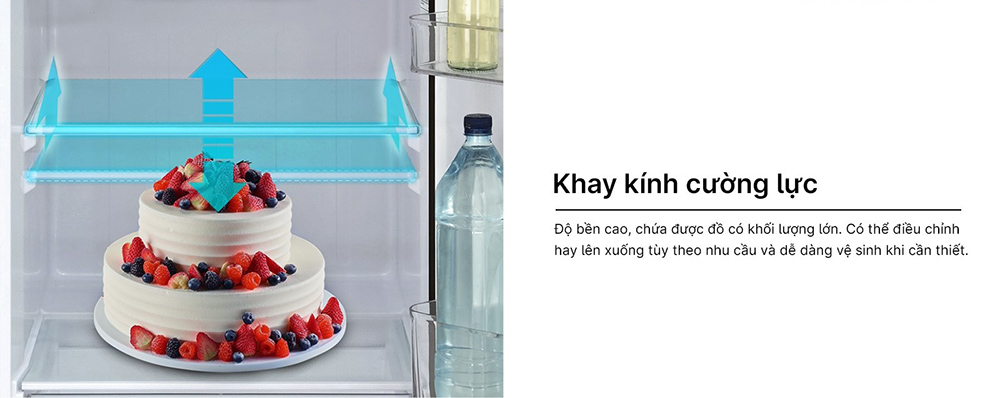 Tủ Lạnh Aqua 130 Lít AQR-T160FA(GG) có khay kính cường lực