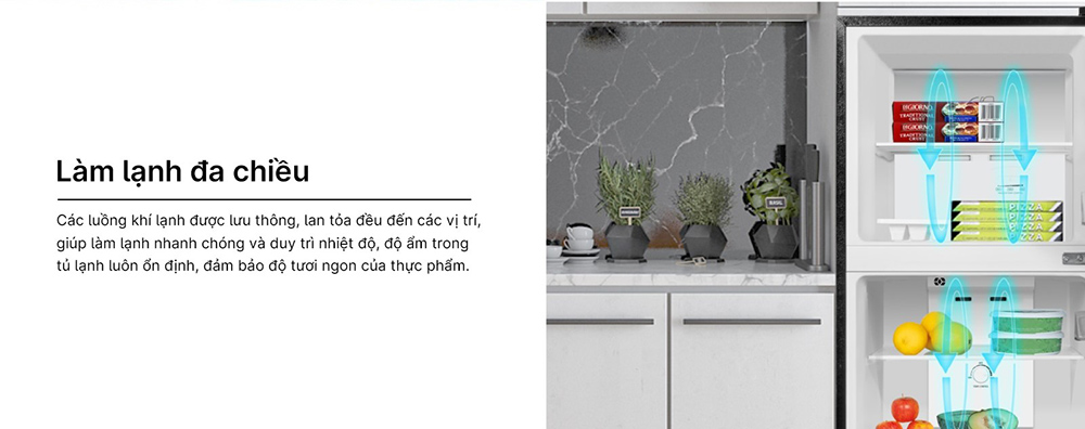 Tủ Lạnh Aqua 130 Lít AQR-T160FA(GG) làm lạnh đa chiều