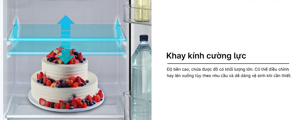 Tủ Lạnh Aqua 130 Lít AQR-T160FA(GGN) có khay kính cường lực