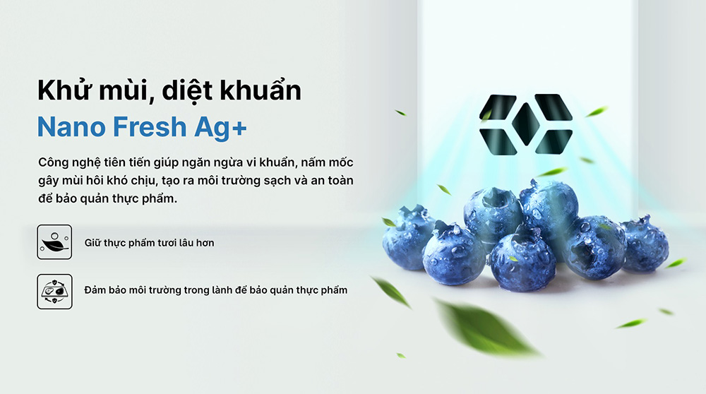 Tủ Lạnh Aqua 130 Lít AQR-T160FA(GGN) kháng khuẩn khử mùi
