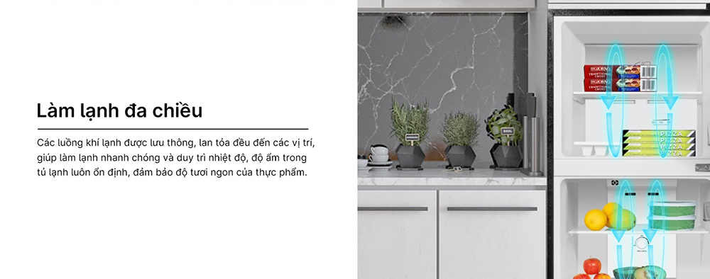 Tủ Lạnh Aqua 130 Lít AQR-T160FA(GGN) làm lạnh đa chiều