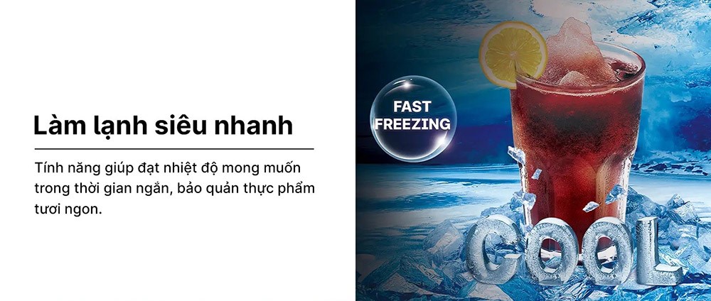 Tủ Lạnh Aqua 90 Lít AQR-D100FA(GG) làm lạnh nhanh