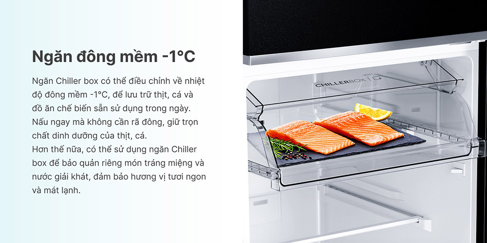 Tủ Lạnh Aqua Inverter AQR-T410FA(GB) có ngăn đông mềm -1 độ C