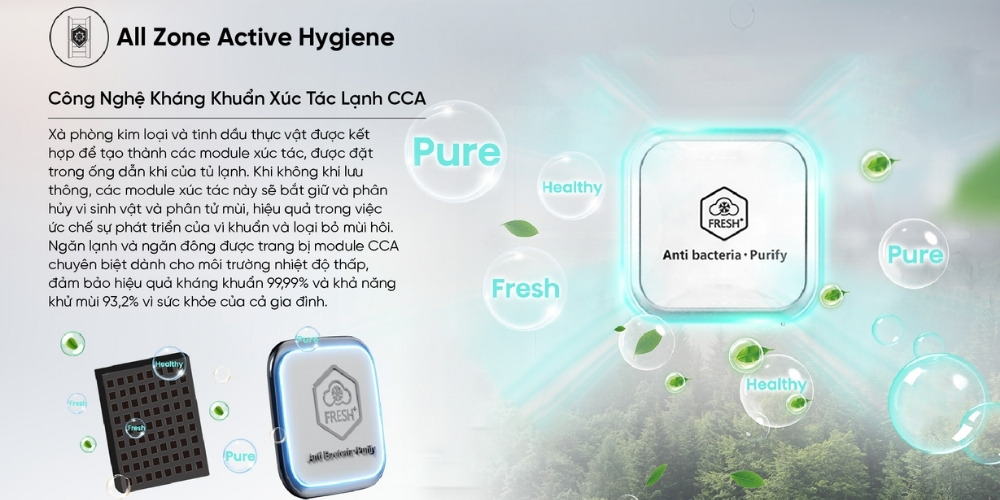 Tủ lạnh Hisense có công nghệ kháng khuẩn xúc tác lạnh CCA