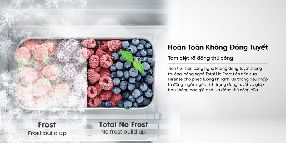 Tủ lạnh Hisense không đóng tuyết